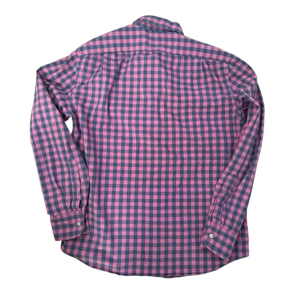 J. Crew Men's Vibrant Pink and Blue Plaid Shirt